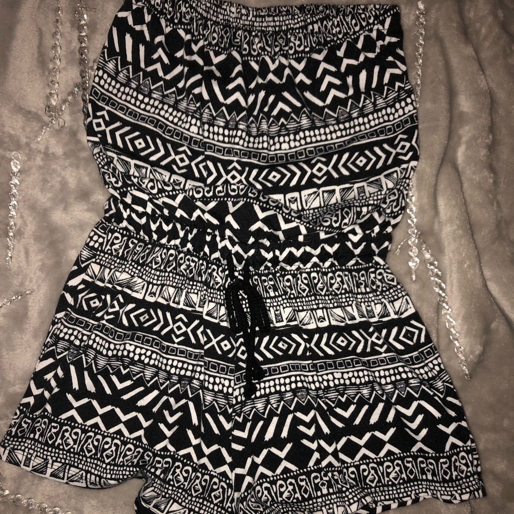 Black & White Tribal Print Romper